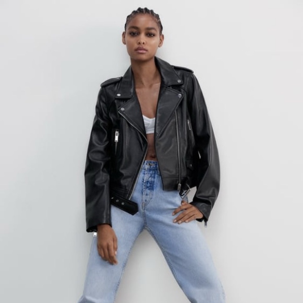 ZARA genuine leather moto jacket